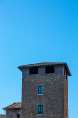 View to tower on Isola Tiberina, Rome