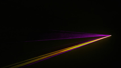 Small violet and yellow laser disc with triangular shape