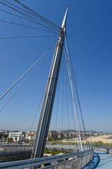 Ponte del Mare in Pescara, Abruzzo, Italy Divided Into Pedestrian and Bicycle Paths