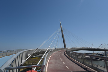 Ponte del Mare in Pescara, Abruzzo, Italy Divided Into Pedestrian and Bicycle Paths