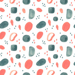 Contemporary abstract watercolor pattern. Modern design watercolor free form background. Trendy colors.