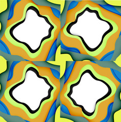Abstract cut out abstract waves for web design. Color geometric pattern. Vector abstract geometric dynamic pattern frame