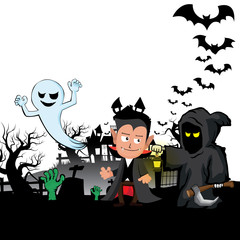 Illustration vector of happy Halloween party.