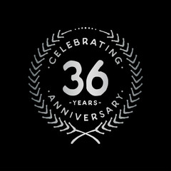 36 years design template. 36th vector and illustration.
