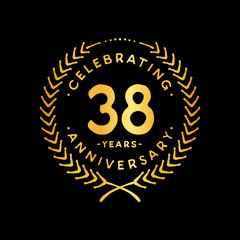 38 years design template. 38th vector and illustration.