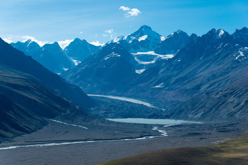 Himachal Pradesh, India - Sep 03 2019 -  Beautiful scenic view from Chandra Taal (Moon Lake) in...