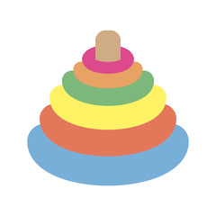 rings colors pyramid toy icon