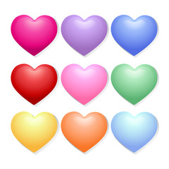 Heart shape button oe sticker vector for decorations.