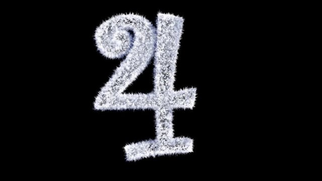 3d animated Christmas ice frost typeface with alpha channel the character  4