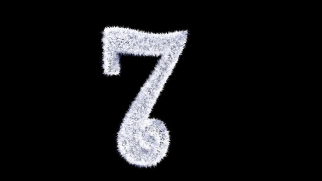 3d animated Christmas ice frost typeface with alpha channel the character  7