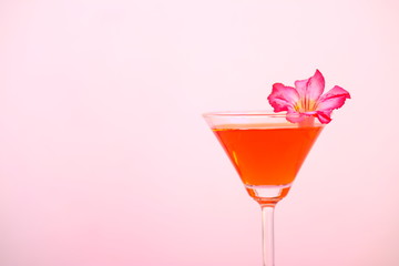 glasses of red martini cocktail