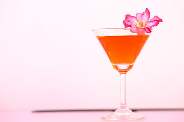 glasses of red martini cocktail