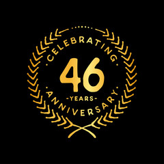 46 years design template. 46th vector and illustration.