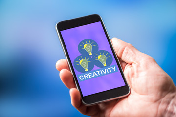 Creativity concept on a smartphone