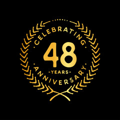 48 years design template. 48th vector and illustration.
