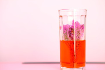 glasses of cocktails on white background