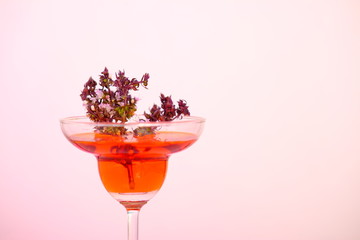 glasses of red martini cocktail