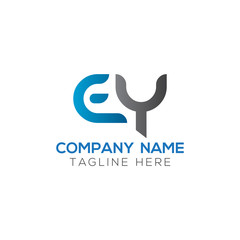 Initial EY Letter Linked Logo. Creative Letter EY Modern Business Logo Vector Template. Initial EY Logo Template Design