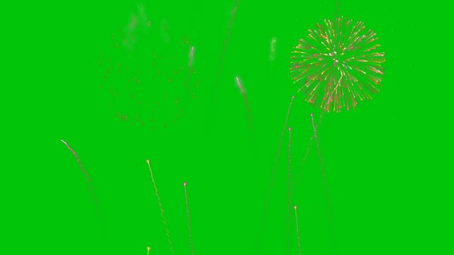 Christmas holiday fireworks display, Green Screen Chromakey