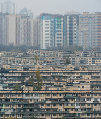 Multi-storey residential buildings in Kyiv (Kiev), Ukraine on November 3, 2019