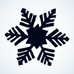 Cute snowflake. Vector freehand drawing