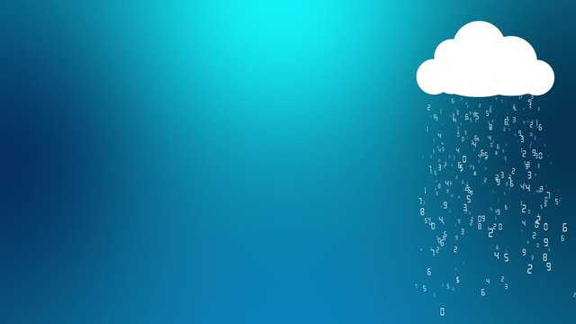 Cloud computing conception, chaotically slow moving connected points, cloud technology, cloud storage, internet of things