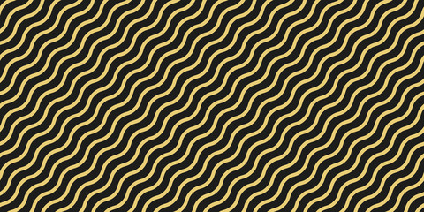Simple gold wavy line seamless pattern vector