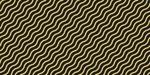 Simple gold wavy line seamless pattern vector