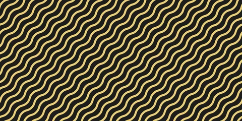 Tuinposter Simple gold wavy line seamless pattern vector © Suesse