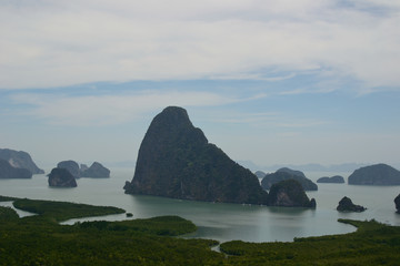 amazing sea and south east asian rocks panoramic view