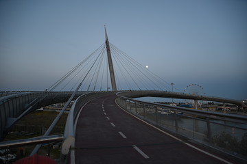 Fototapeta na wymiar Pescara, Ponte del Mare Bridge at Sunset in Abruzzo, Italy