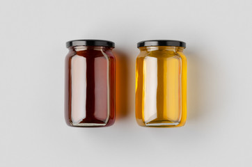 Two honey jars mockup.