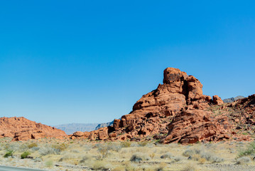 Fototapeta premium Nevada/ United states of America, USA-October 2nd 2019: valley of fire state park