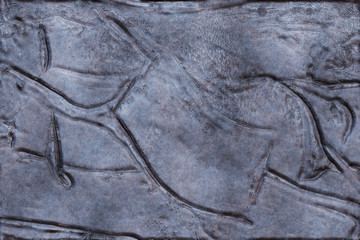 3D rendering- copper metal destroyed. Background bronze