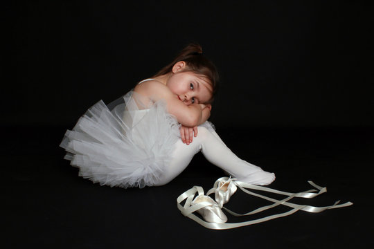 Melancholic girl in Swan Lake Ballerina