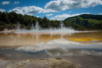 Geyser lakes of Rotorua, New Zealand