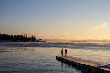 Obraz premium sunset on lake