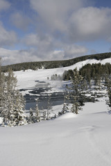 Fototapeta na wymiar Yellowstone National park in Winter