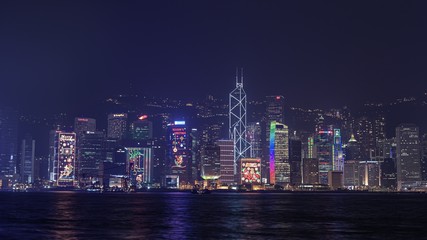 Fototapeta na wymiar 中華人民共和国・香港 プロムナードからの夜景