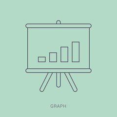 Office board with charts and diagrams vector illustration