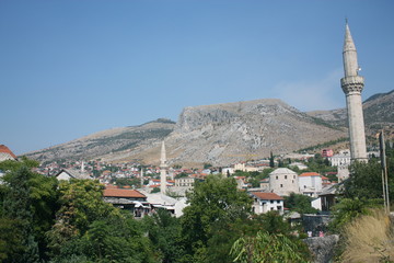 Fototapeta na wymiar Vieille Ville Mostar Bosnie Herzégovine