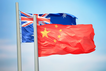 Flags of China and Australia