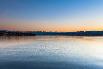 Twilight on Zurich Lake