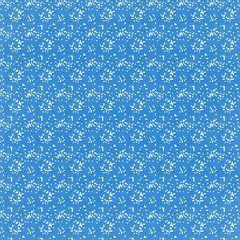 Abstract blue background with white little glitches. Geometric pattern for Christmas, New year decor, wrapping paper, fabric, presentation, cover, fashion, surface. Snowfall theme. Winter time design