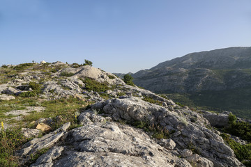 Fototapeta na wymiar Rocky landscape in the mountains of Croatia near Split