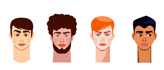 Set of men's faces