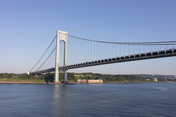 Beautiful Suspension Bridge over Harbor Entrance