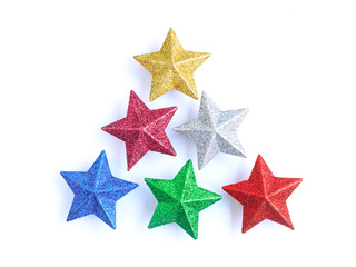 colorful stars on white background