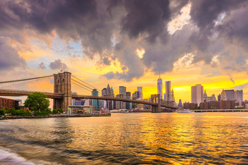 Lower Manhattan Skyline and Brooklyn Bridge