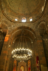 Obraz premium Interior of Saint Hripsime, the 7th Century Armenian Apostolic Church in Vagharshapat City of Armenia
